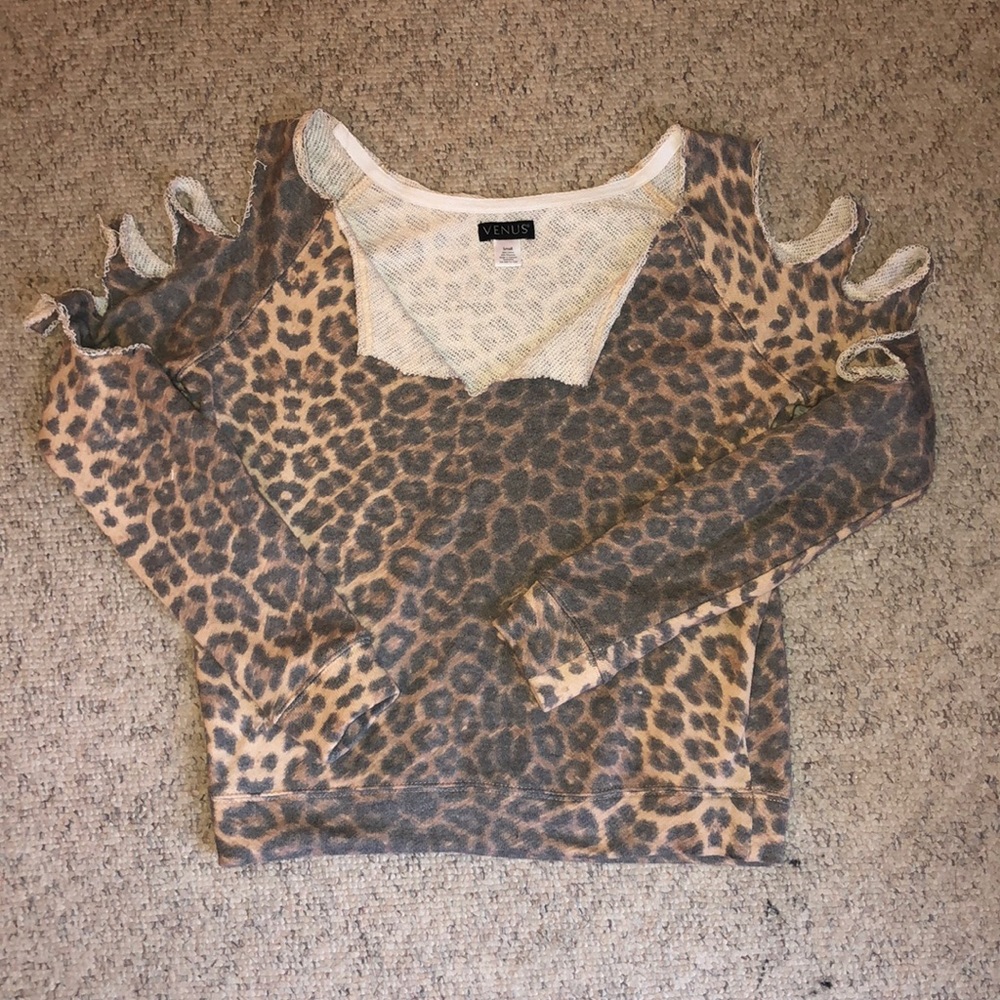 🐆 Venus leopard cut up arms sweatshirt